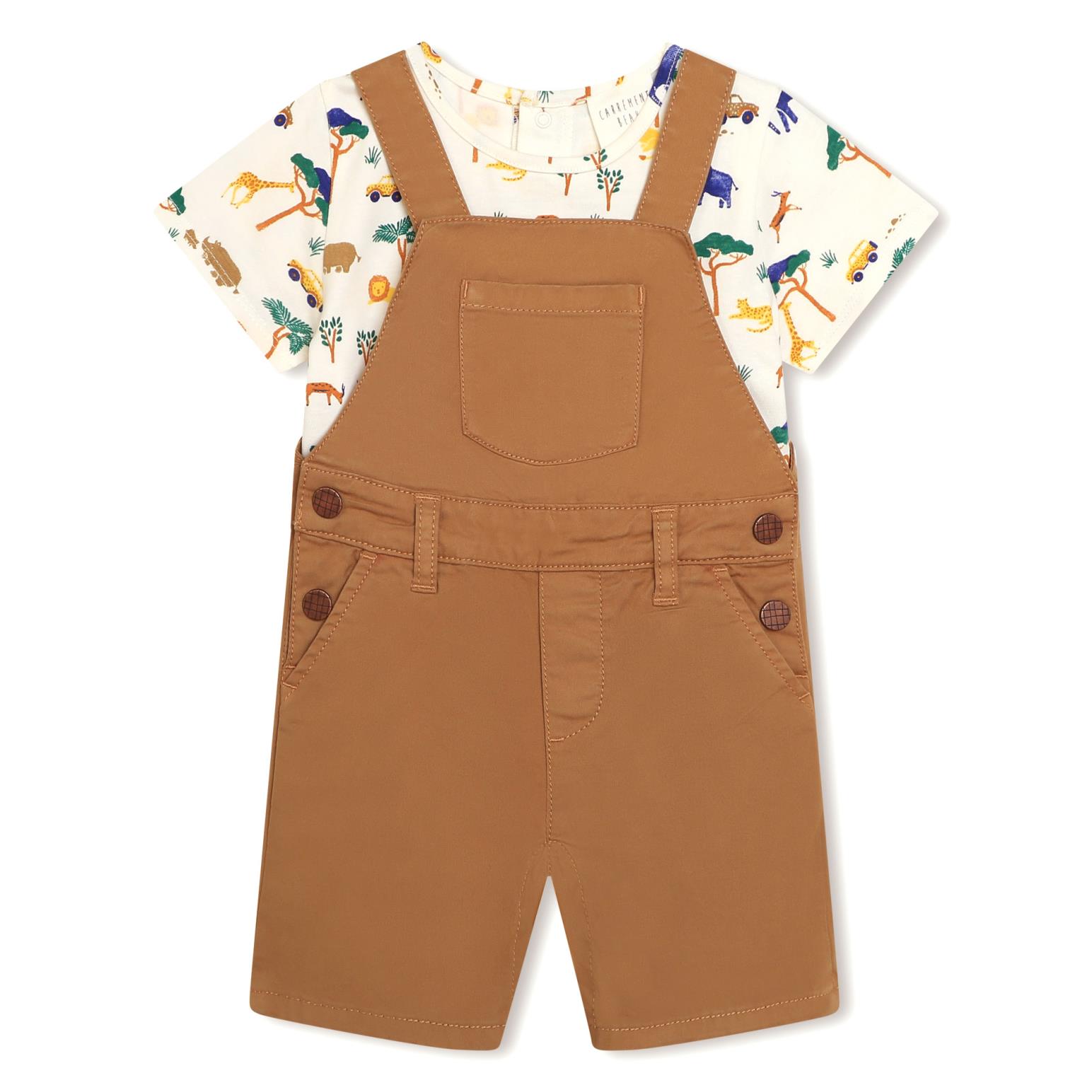 Carrement Beau Savannah Overalls & T-Shirt Set 6 - 18M